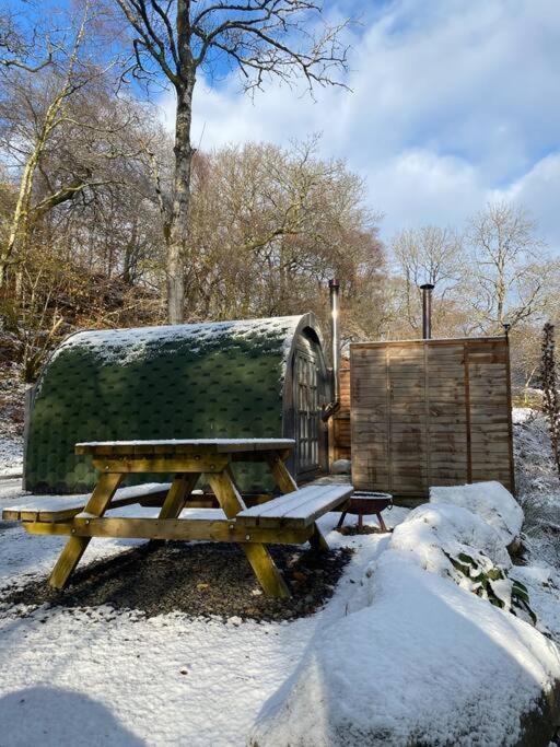 Ferienwohnung Pine Cosy Winter Cabin - Hot Tub & Log Burner Barmouth Exterior foto