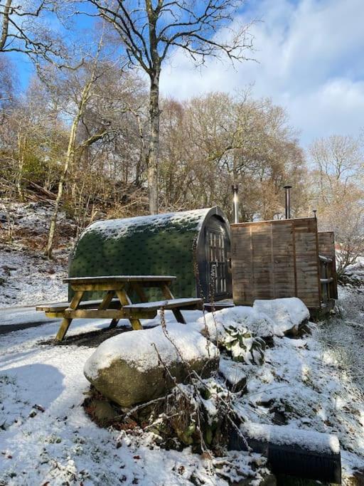 Ferienwohnung Pine Cosy Winter Cabin - Hot Tub & Log Burner Barmouth Exterior foto
